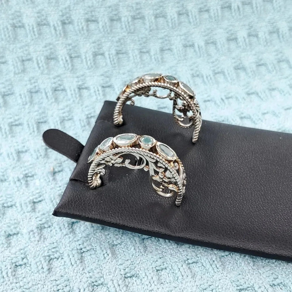 Rare Premium Natural Grandidierite Earrings In 925 Sterling Silver - Picture 7 of 9